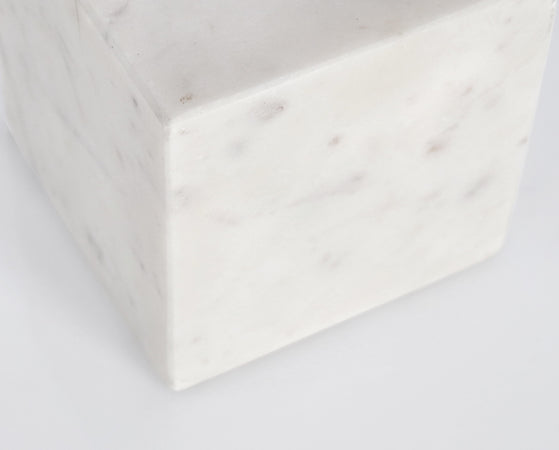 Lampada da tavolo "Mandla" in marmo bianco 12x12