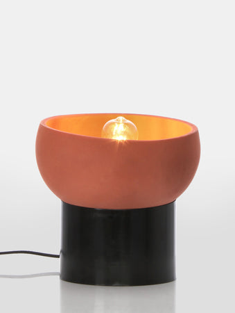 Lampada da tavolo "Mandya" in metallo e terracotta