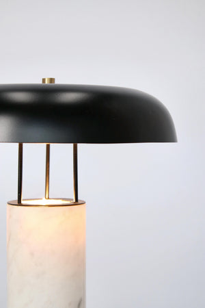 Lampada da tavolo "Kaithal" in marmo bianco h 33 cm