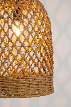 Lampadario "Zambia" in metallo e carta 30x42,5
