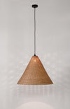 Lampadario Gabon marrone in metallo e rattan