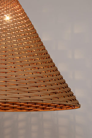 Lampadario "Gabon" marrone in metallo e rattan
