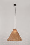 Lampadario Gabon marrone in metallo e rattan