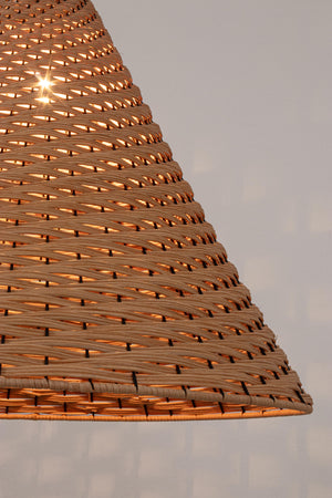 Lampadario "Gabon" marrone in metallo e rattan