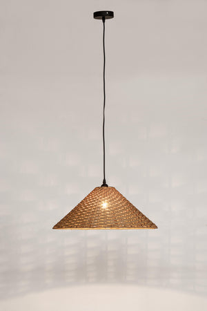 Lampadario "Gabon" marrone in metallo e rattan