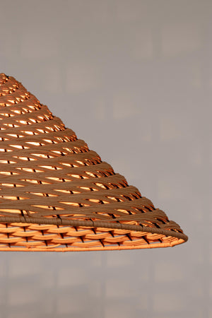 Lampadario "Gabon" marrone in metallo e rattan