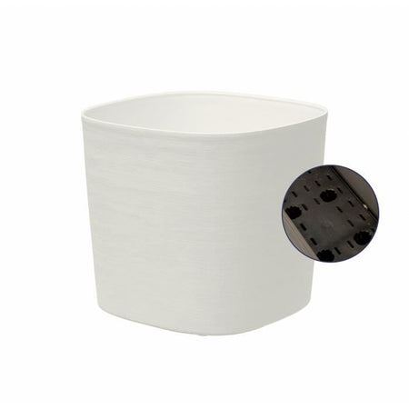 Vaso con riserva d'acqua - GARDEN ID Respect - Bianco 20 x 20 cm - con 100% rifiuti domestici e 100% riciclabile - Superficie strutturata
