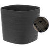 Vaso con riserva d'acqua - GARDEN ID Respect - Nero-Anth 20 x 20 cm - 100% rifiuti domestici - 100% riciclabile - Superficie strutturata.