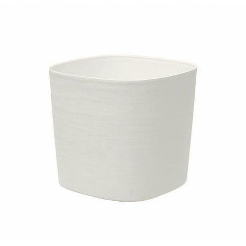 Vaso con riserva d'acqua - GARDEN ID Respect - Bianco 25 x 25 cm - 100% rifiuti domestici - 100% riciclabile - Superficie strutturata