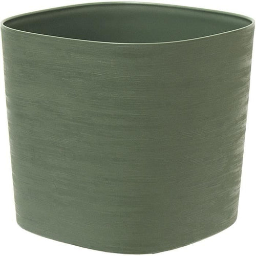 Vaso con riserva d'acqua - GARDEN ID Respect - Verderame 25 x 25 cm - 100% rifiuti domestici - 100% riciclabile - Superficie strutturata.