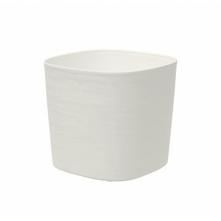 Vaso con riserva d'acqua - GARDEN ID Respect - Bianco 30 x 30 cm - 100% rifiuti domestici - 100% riciclabile - Superficie strutturata.