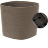 Vaso con riserva d'acqua - GARDEN ID Respect - Tortora 30 x 30 cm - 100% rifiuti domestici - 100% riciclabile - Superficie strutturata.
