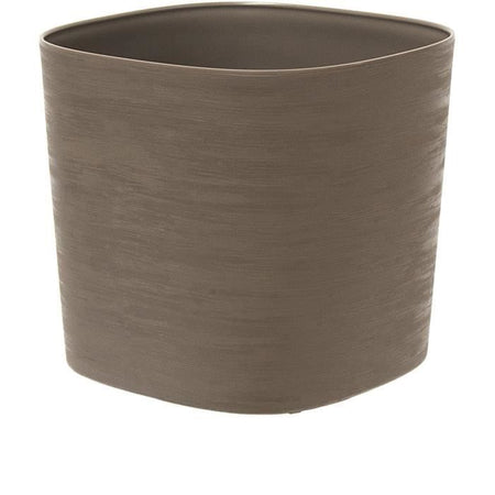 Vaso con riserva d'acqua - GARDEN ID Respect - Tortora 40 x 40 cm - 100% rifiuti domestici - 100% riciclabile - Superficie strutturata.
