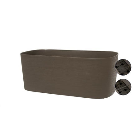 Fioriera con riserva d'acqua - GARDEN ID Respect - Tortora 50 x 17 cm - 100% rifiuti domestici - 100% riciclabile - Superficie strutturata.