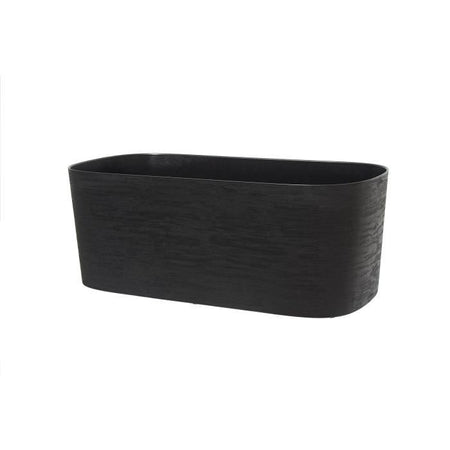 Fioriera + riserva d'acqua - GARDEN ID Respect - Nero-Anth 50 x 17 cm - 100% rifiuti domestici - 100% riciclabile - Superficie strutturata
