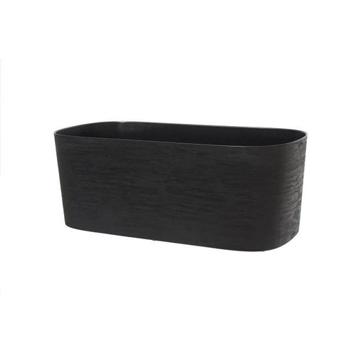 Fioriera + riserva d'acqua - GARDEN ID Respect - Nero-Anth 50 x 17 cm - 100% rifiuti domestici - 100% riciclabile - Superficie strutturata