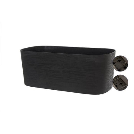 Fioriera XL con riserva d'acqua - GARDEN ID Respect - Nero-Antracite 80 x 38 cm - 100% rifiuti domestici - 100% riciclabile