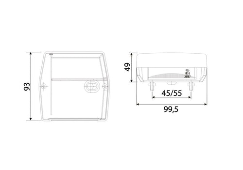 Fanale alogeno posteriore dx-sx 95x90mm