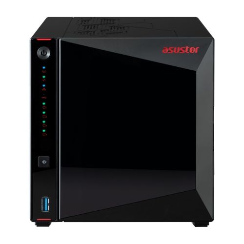 Asustor nas tower 4 bay + 4xm.2 nvme , intel celeron n5105 quad-core, 4gb ram (max 16gb), 2x2.5 gbe, 3xusb 3.2 gen-2 .. as5404t