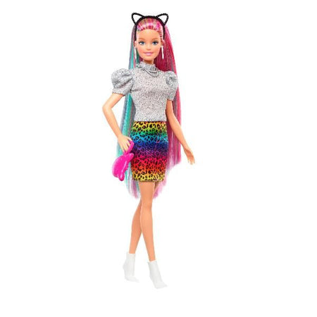 Barbie totally hair  - capelli multicolor con capelli con funzione cambia colore, include 16 accessori alla moda 3+ anni - GRN81