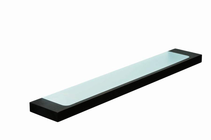 METAFORM - MENSOLA "ESSENZE 089" IN LEGNO DI ROVERE E OTTONE CROMATO - LUNGHEZZA 60CM