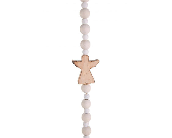 Pendaglio lungo in legno e cotone, Stringa per albero di natale