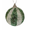 7 Palline per albero di natale verde e bianco con glitter da Ø 10 cm pendaglio decorato