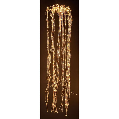 Ramo cadente luminoso cascata di luci a LED bianco caldo decorazione natalizia per esterno interno 200 cm