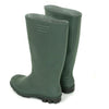 Stivali impermeabili alti altezza ginocchio in PVC verde, con suola antiscivolo nera