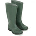Stivali impermeabili alti altezza ginocchio in PVC verde, con suola antiscivolo nera