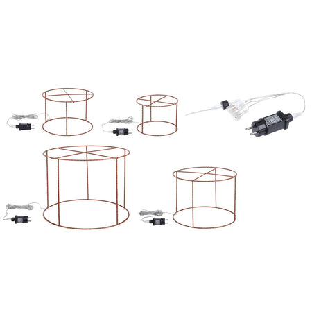 Cilindri con microled a luce calda decorazione per interno set da 4