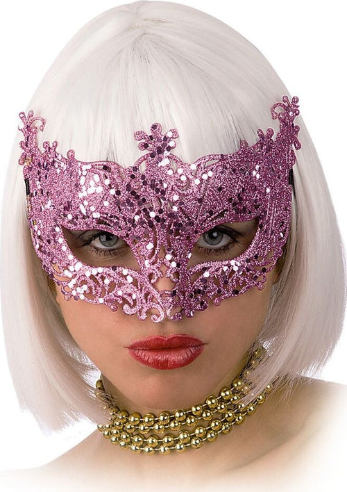 09559-1 MASCHERA IN PLASTICA C/GLITTER ROSA Salute e cura della persona/Erotismo e contraccezione/Abbigliamento erotico/Donna/Costumi e travestimenti Kondorama - Martinsicuro, Commerciovirtuoso.it