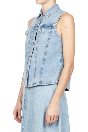 MO5CH1NO JEANS - MOSCHINO MO5CH1NO JEANS - Moschino - Camicia smanicata - 430107 - Denim da donna