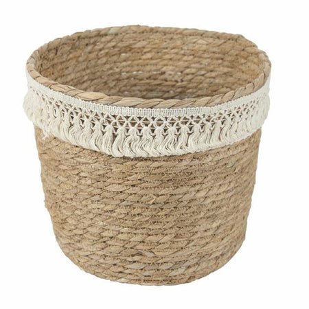 Set 3 cestini porta oggetti Macramè in fibra naturale vasi decorativi
