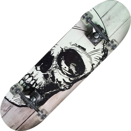 Skateboard Tribe Pro White Skull - Tavola in Acero 9 Strati con Truck in Alluminio