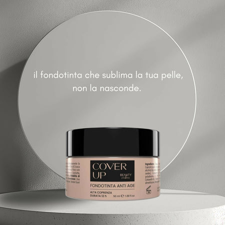 CoverUp Makeup – Fondotinta Antiage Water Resistant 50ml – Lunga Tenuta con Acido Ialuronico ed Emollienti Naturali – Idratante e Levigante – AlohaLabs