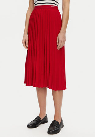 Tommy Hilfiger GONNA FLUID PLEATED PULL ON MIDI SKIRT da donna