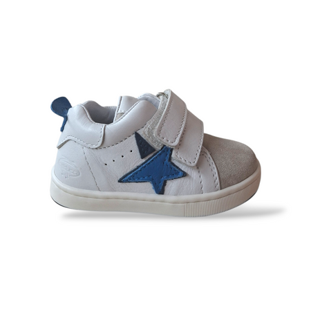 Scarpe Primi Passi Bambino Balducci Cita Soft Pelle Bianco Grigio Blue Made in Italy