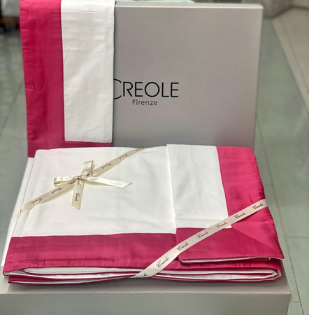 Completo Lenzuola Creole Firenze Matrimoniale Raso Cotone