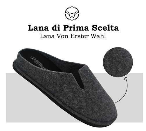 Primo Calzature Ottime Pantofole Chiuse da Uomo, Ciabatte Invernali per Casa, Soletta in Memory Foam, Plantare Estraibile, 100% Made in Italy