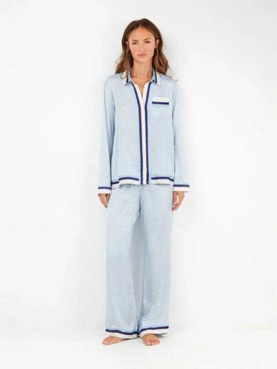 Pigiama Donna Gisela 2/20320S – Set Camicia Monogramma in Raso