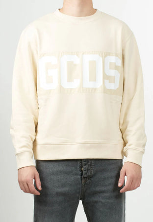 GCDS FELPA BAND LOGO NYLON CREWNECK da uomo