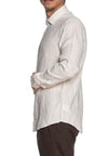calvin klein CAMICIA LINEN STRIPE SLIM SHIRT da uomo