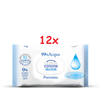DERMACOTONE Water 99% Acqua Purissima - Salviettine Delicate Detergenti - alta qualità - per pelli sensibili - dermatologicamente testato - 12 pacchi da 60 salviettine - 720 salviettine