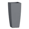 Vaso Cromia Square quadrato e alto tinta unita in resina Made in Italy