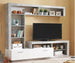 parete attrezzata tv da soggiorno cucina per salotto moderna bianca e grigio cemento T2239,5S