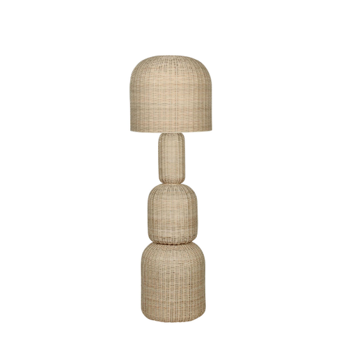 Piantana sikkim rattan in metallo e rattan h 157 cm