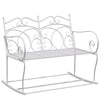 Panchina Dondolo Giardino 2 Posti Metallo Bianco Outsunny 103x74.5x88cm