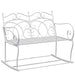 Panchina Dondolo Giardino 2 Posti Metallo Bianco Outsunny 103x74.5x88cm