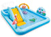 Centro Gioco Gonfiabile Jungle Adventure Intex, Piscina per Bambini con Scivolo, Palme, Fenicottero e Scimmia, Vinile Multicolore, Portata 80kg, 2+ Anni